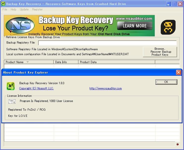 Nsasoft Backup Key Recovery Crack